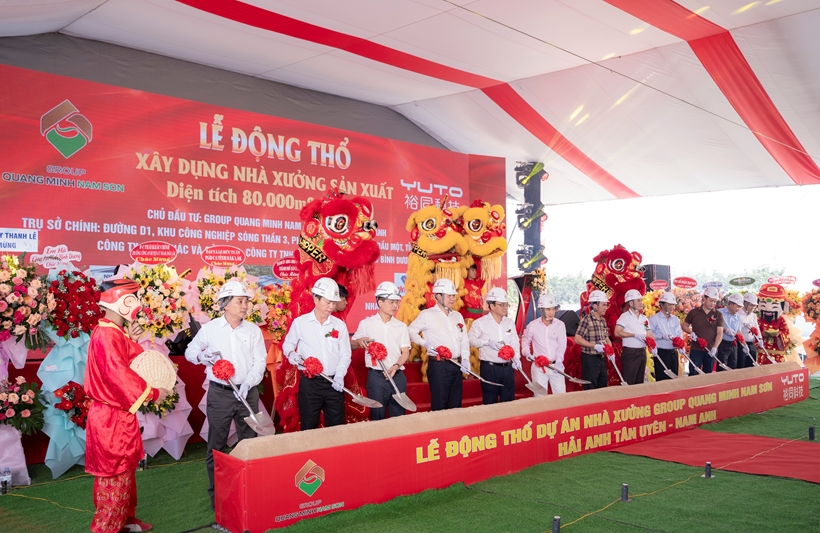 Group Quang Minh - Nam Sơn Động Thổ Dự Án Nhà Xưởng Hải Anh & Nam Anh Tại KCN Nam Tân Uyên