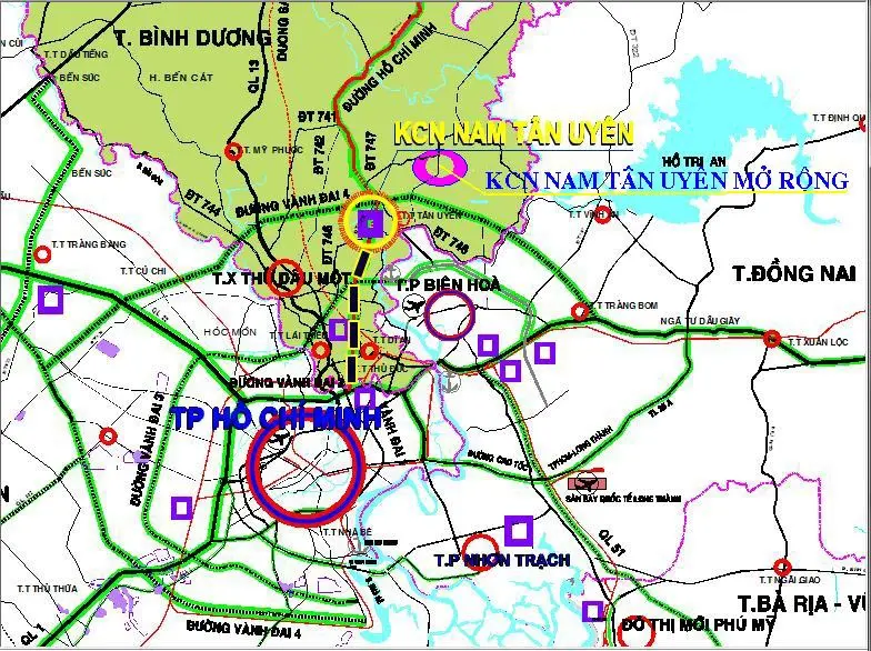 Vị trí khu công nghiệp Nam Tân Uyên mở rộng