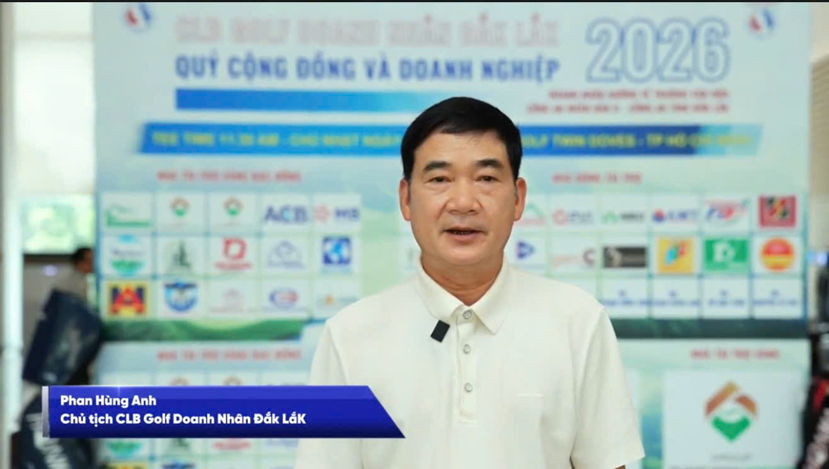 Ông Phan Hùng Anh – Chủ tịch CLB Golf Doanh nhân Đắk Lắk chia sẻ về ý nghĩa của chương trình hướng về học sinh Trường Văn hóa CAND II.